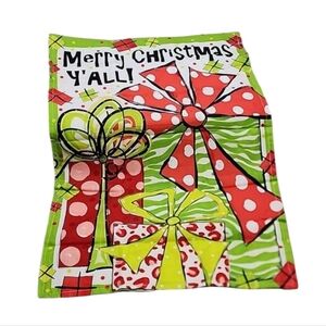 merry Christmas yall polka dot gift garden flag
